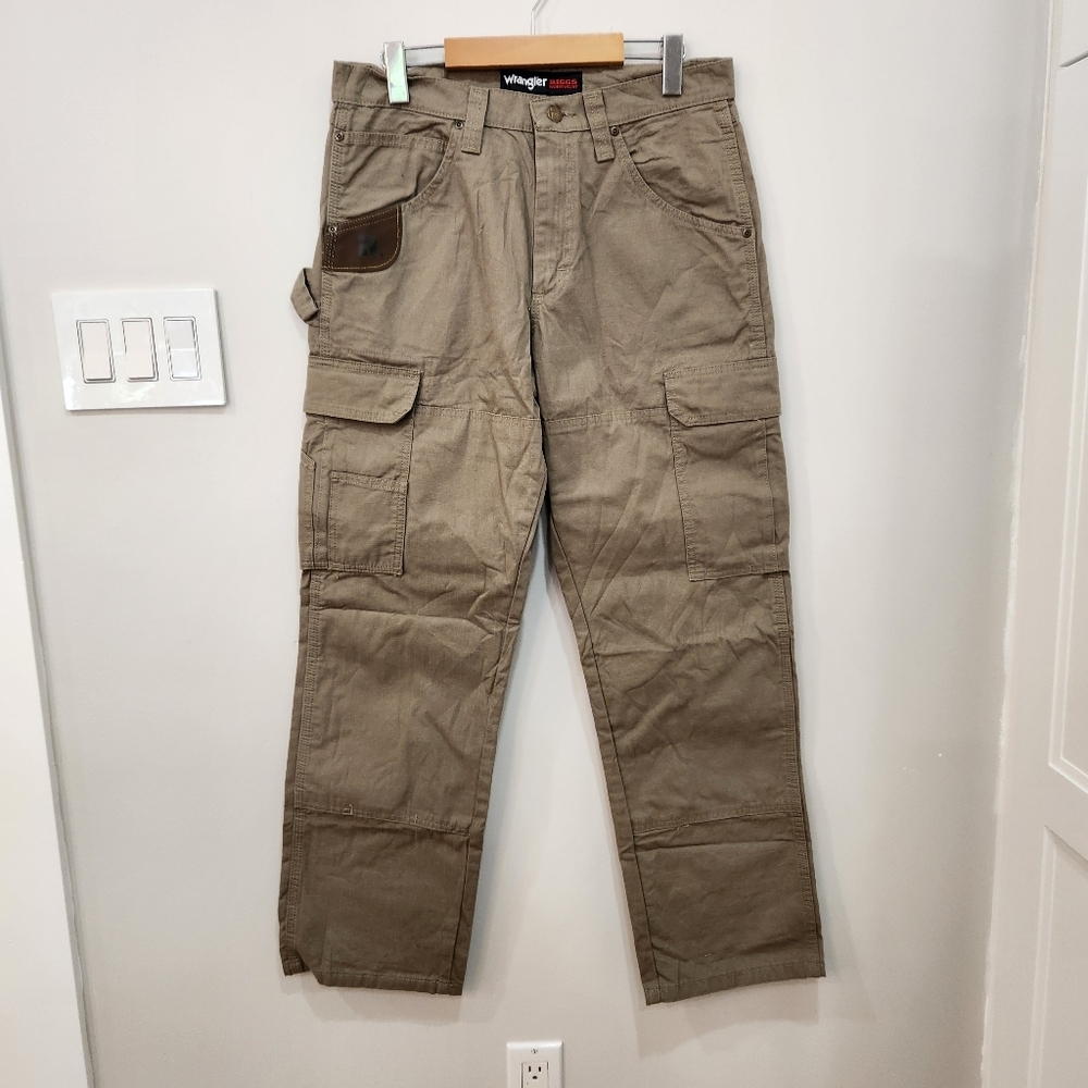 Wrangler Riggs Workwear Ranger Cargo Pants Mens 31x30 Double Knee Khaki Ripstop
